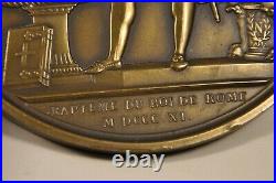 Grande Plaque Medaille Bronze Napoleon I Ancien Antique Large Bonaparte Andrieu