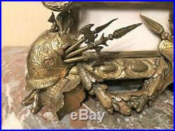Grande pendule en bronze époque XIX ème siècle soldat en armure