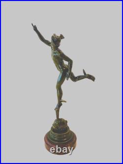 Groupe bronze sujet mercure signé du sculpteur Jean de Bologne. XIX siècle Groupe bronze sujet mercure signé du sculpteur Jean de Bologne. XIX siècle