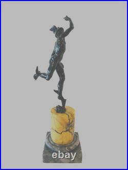 Groupe bronze sujet mercure socle en marbre. XIX siècle