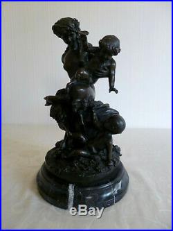 Groupe en bronze d'après CLODION Les faunes fin XIXe début XXe siècle