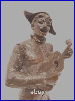 Groupe en bronze sujet le joueur de mandoline par Marcel Debut. XIX siècle Groupe en bronze sujet le joueur de mandoline par Marcel Debut. XIX siècle