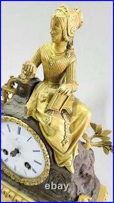 HORLOGE PENDULE LAURO NICE EN BRONZE DORE DU XIX ème SIECLE
