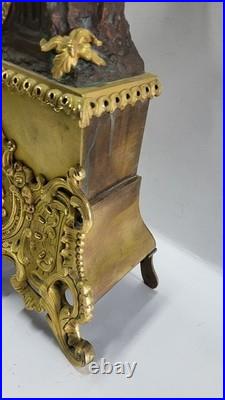 HORLOGE PENDULE LAURO NICE EN BRONZE DORE DU XIX ème SIECLE