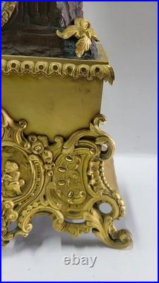 HORLOGE PENDULE LAURO NICE EN BRONZE DORE DU XIX ème SIECLE