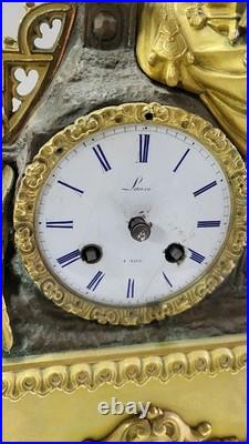 HORLOGE PENDULE LAURO NICE EN BRONZE DORE DU XIX ème SIECLE
