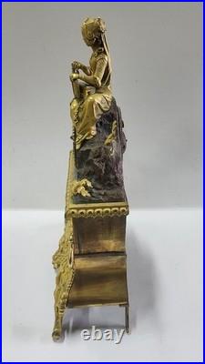 HORLOGE PENDULE LAURO NICE EN BRONZE DORE DU XIX ème SIECLE