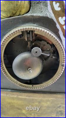 HORLOGE PENDULE LAURO NICE EN BRONZE DORE DU XIX ème SIECLE