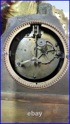 HORLOGE PENDULE LAURO NICE EN BRONZE DORE DU XIX ème SIECLE