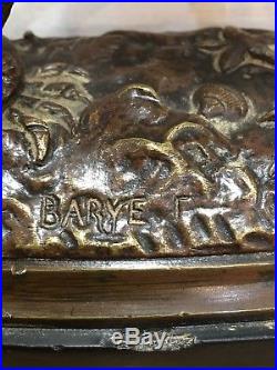 Héron capturant Un Crabe, Bronze Fin XIXe Siècle Signé Barye