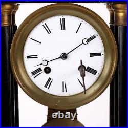 Horloge Ancien Bronze Bois Europe du XIXe Siècle Original