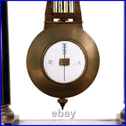 Horloge Ancien Bronze Bois Europe du XIXe Siècle Original