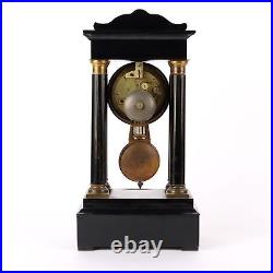 Horloge Ancien Bronze Bois Europe du XIXe Siècle Original