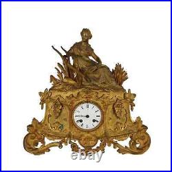 Horloge Ancien en Bronze Doré France du XIXe Siècle