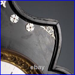 Horloge Ancienne Bois Albâtre Bronze France XIXe Siècle Originale