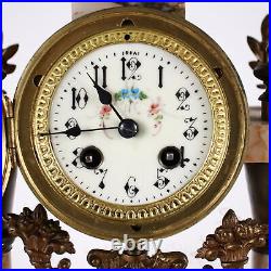 Horloge Triptyque Ancien Bronze Marbre France XIXe Siècle