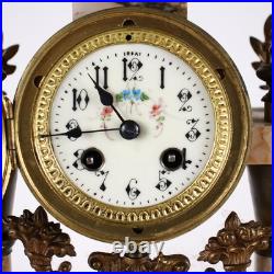 Horloge Triptyque Ancien Bronze Marbre France XIXe Siècle Horloge Triptyque Ancien Bronze Marbre France XIXe Siècle