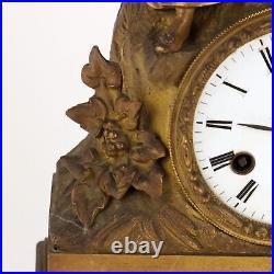 Horloge d'Appui Ancien Bronze Doré France XIXe Siècle Original