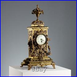 Horloge d'Appui Ancien Bronze Style Éclectique XIXe Siècle Original