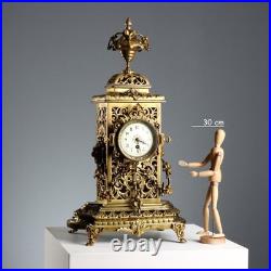 Horloge d'Appui Ancien Bronze Style Éclectique XIXe Siècle Original
