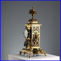 Horloge d'Appui Ancien Bronze Style Éclectique XIXe Siècle Original