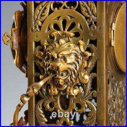 Horloge d'Appui Ancien Bronze Style Éclectique XIXe Siècle Original
