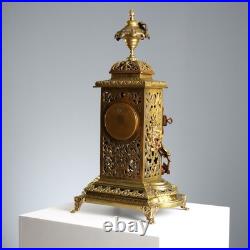 Horloge d'Appui Ancien Bronze Style Éclectique XIXe Siècle Original