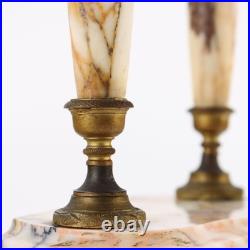 Horloge d'Appui Ancien en Marbre Bronze Doré France XIXe Siècle