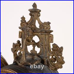 Horloge de Cheminée Ancien Antimoine Doré France XIXe Siècle Original