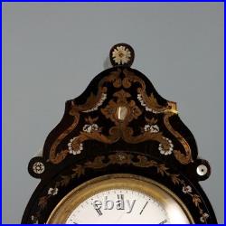 Horloge de Table Ancien Bois Bronze Nacre France XIXe Siècle Original