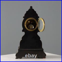 Horloge de Table Ancien Bois Bronze Nacre France XIXe Siècle Original