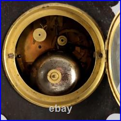 Horloge de Table Ancien Bois Bronze Nacre France XIXe Siècle Original
