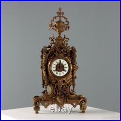 Horloge de Table Ancienne Style Éclectique Bronze XIXe Siècle Originale