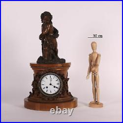 Horloge de Table Peuplier Bronze France XIX Siècle