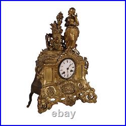 Horloge de Table S. Marti & C. Ie Bronze Doré France XIX Siècle
