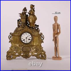 Horloge de Table S. Marti & C. Ie Bronze Doré France XIX Siècle