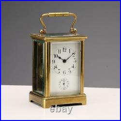 Horloge de Voyage Ancien Bronze Verre Europe XIXe Siècle Original