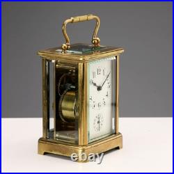 Horloge de Voyage Ancien Bronze Verre Europe XIXe Siècle Original