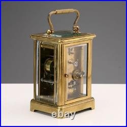 Horloge de Voyage Ancien Bronze Verre Europe XIXe Siècle Original