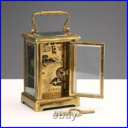 Horloge de Voyage Ancien Bronze Verre Europe XIXe Siècle Original
