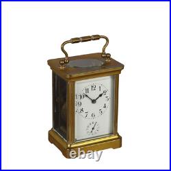 Horloge de Voyage Ancien Bronze Verre Europe du XIXe Siècle Original Horloge de Voyage Ancien Bronze Verre Europe du XIXe Siècle Original
