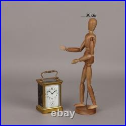 Horloge de Voyage Ancien Bronze Verre Europe du XIXe Siècle Original Horloge de Voyage Ancien Bronze Verre Europe du XIXe Siècle Original