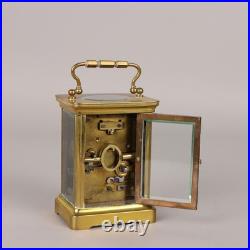 Horloge de Voyage Ancien Bronze Verre Europe du XIXe Siècle Original Horloge de Voyage Ancien Bronze Verre Europe du XIXe Siècle Original