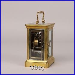 Horloge de Voyage Ancien Bronze Verre Europe du XIXe Siècle Original Horloge de Voyage Ancien Bronze Verre Europe du XIXe Siècle Original
