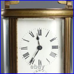 Horloge de Voyage Ancien Bronze Verre Italie XIXe Siècle Original