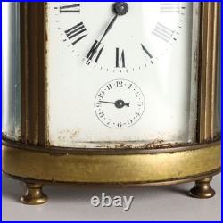 Horloge de Voyage Ancien Bronze Verre Italie XIXe Siècle Original