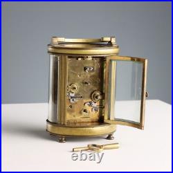 Horloge de Voyage Ancien Bronze Verre Italie XIXe Siècle Original