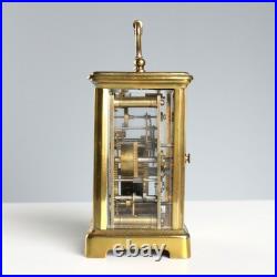 Horloge de Voyage Ancien Bronze Verre Italie du XIXe Siècle Original