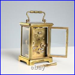 Horloge de Voyage Ancien Bronze Verre Italie du XIXe Siècle Original