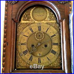Horloge de parquet marqutée mouvement en bronze à système london. XIX siècle